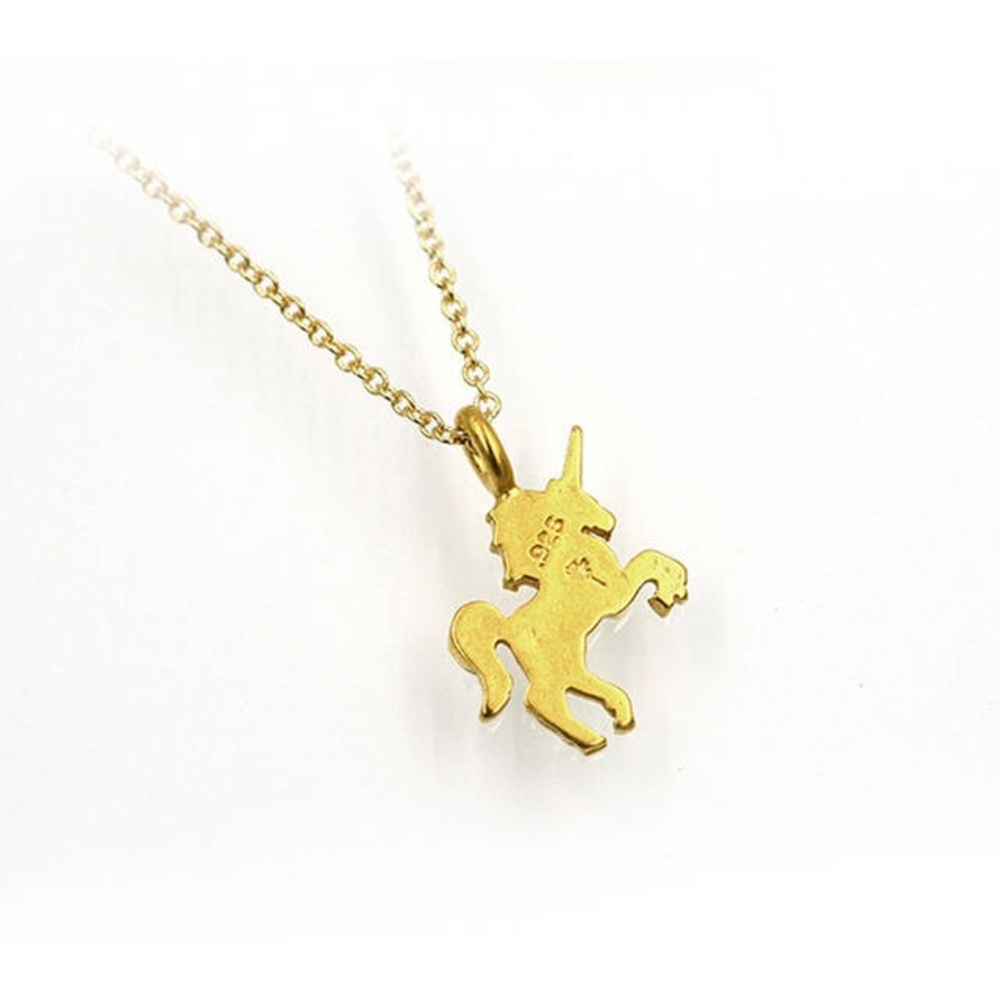 Delicate gold unicorn necklace - Picture 3 of 5